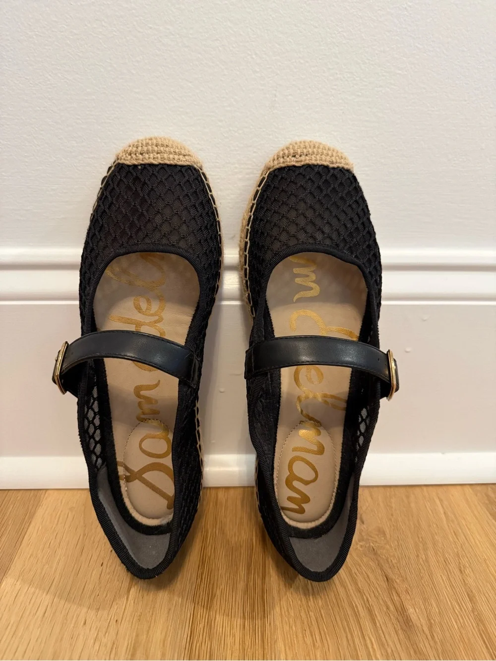 NEW Sam Edelman Black Mesh Mary Jane Espadrille Size 8